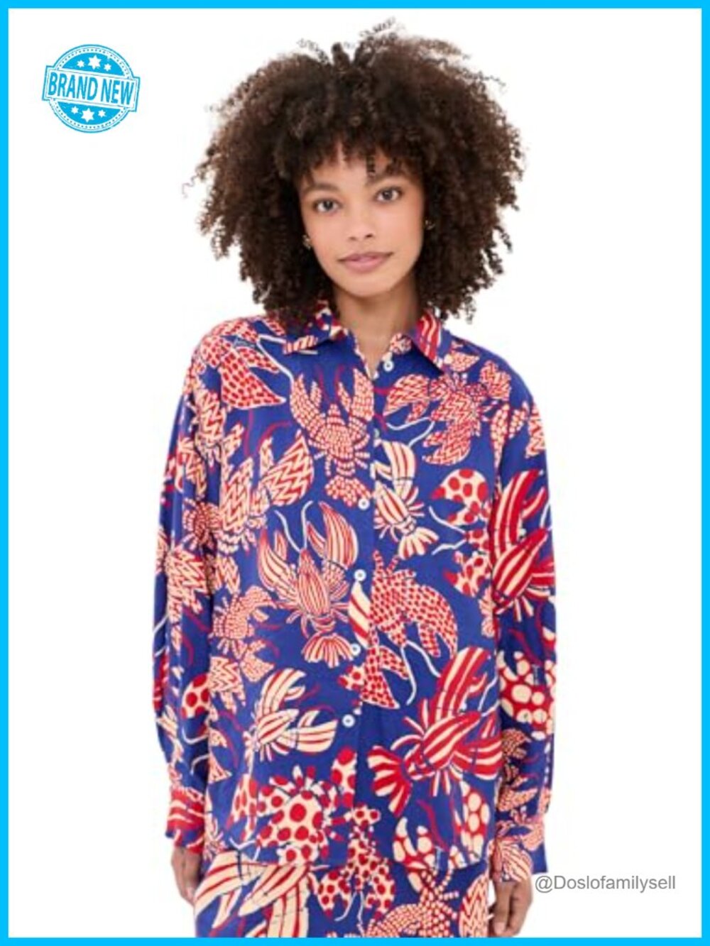 Lobster Button Down Shirt Linen Button Down Collared
